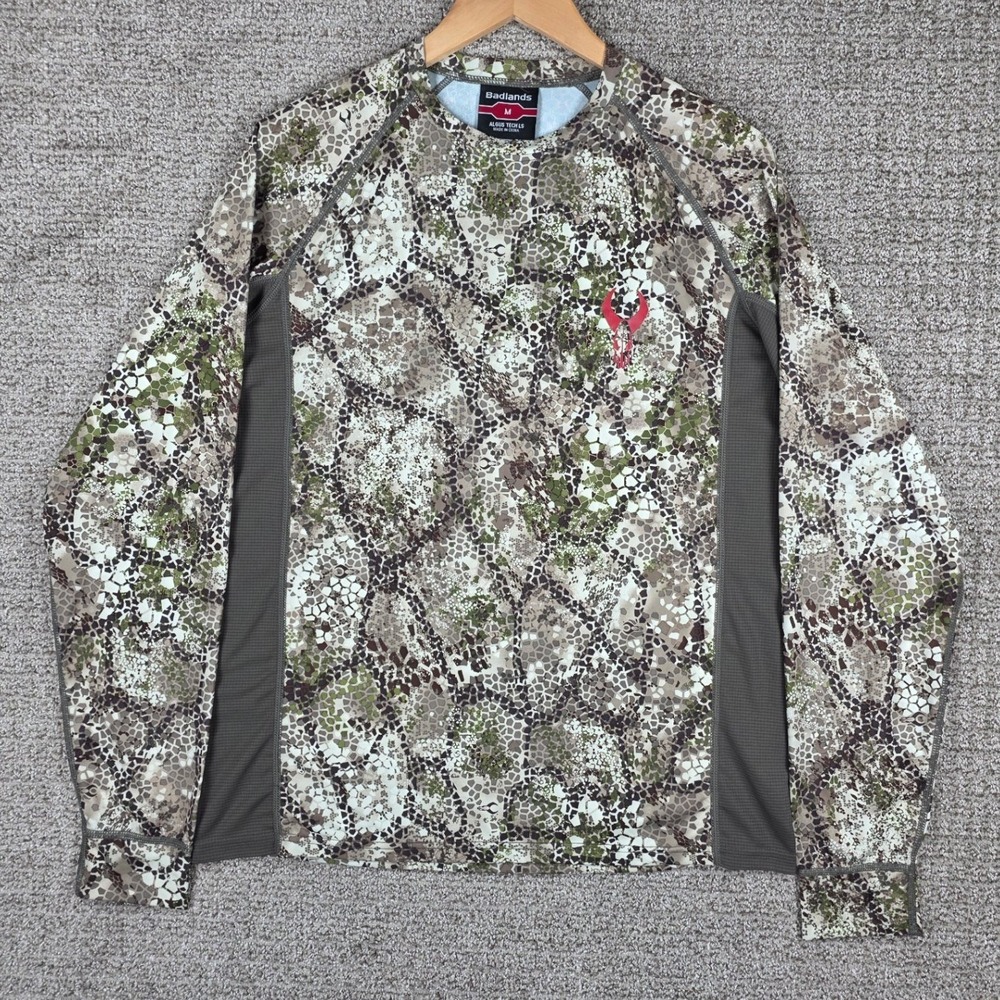 Badlands Algus Tech LS Mens Medium Camo Long Sleeve Hunting Shirt Approach Camo